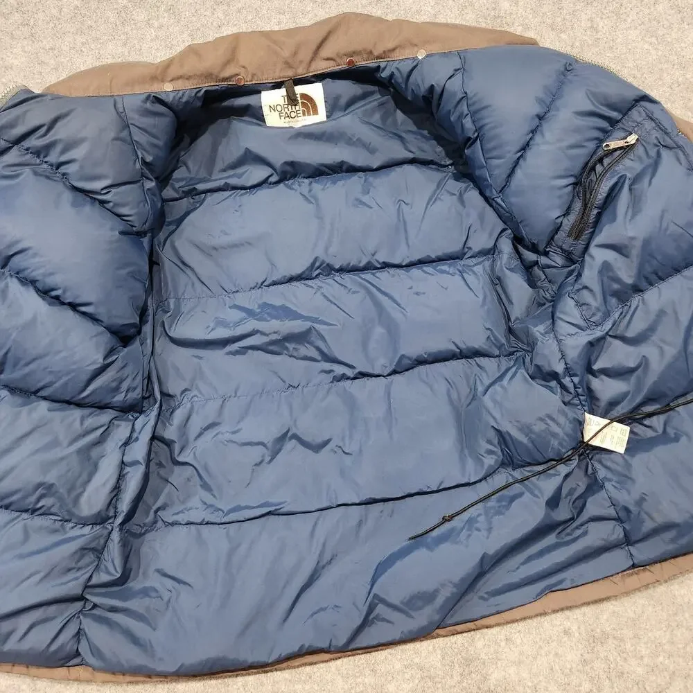 VTG 80s The North Face Mens XL Brown Label‎ USA Made Goose Down Puffer Jacket